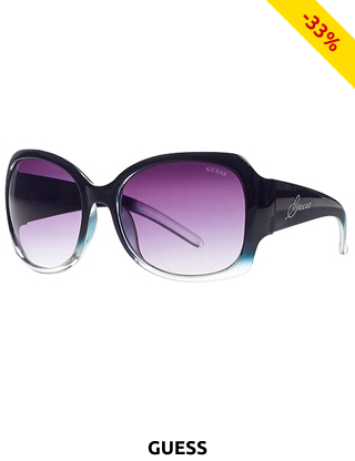 GUESS Damen-Sonnenbrille, abgestufte Gläser, schwarz