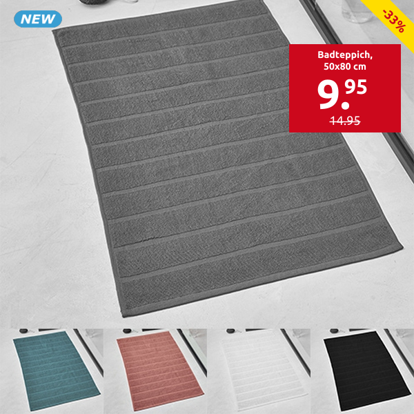 Badteppich, 50x80 cm, blau