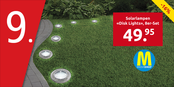 Solarlampen «Disk Lights», 8er-Set, mit 4 LEDs pro Leuchte