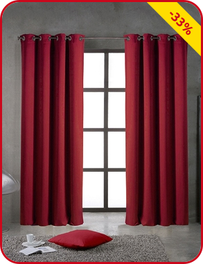 Vorhang 1 Stück, lichtundurchlässig, rot