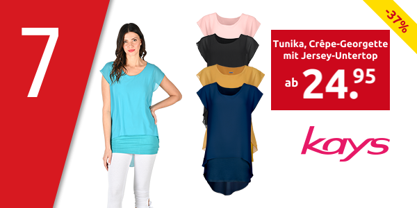 Tunika, Crêpe-Georgette mit Jersey-Untertop