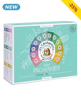 Les 2 Marmottes Geschenkkoffer «Découverte», 72 Teebeutel
