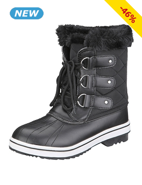 Damenstiefeletten, gefüttert, schwarz