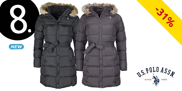 US Polo ASSN lange Damenjacke, schwarz