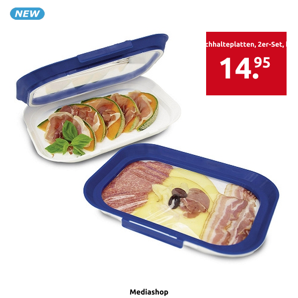 Livington Frischhalteplatten «Flex&Fresh», 2er-Set, blau