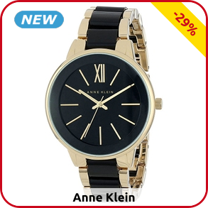 Anne Klein Damenuhr, schwarz/goldfarben