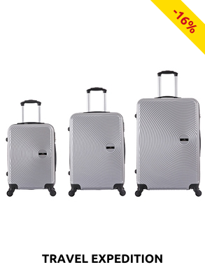 TRAVEL EXPEDITION Koffer «Ibiza», 3er-Set, silber
