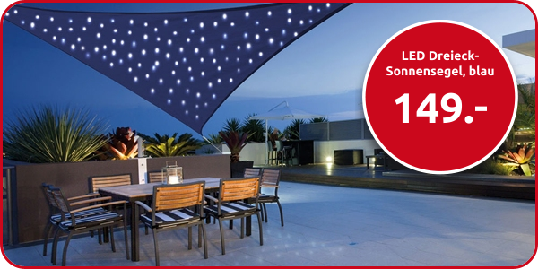 LED Dreieck-Sonnensegel, blau