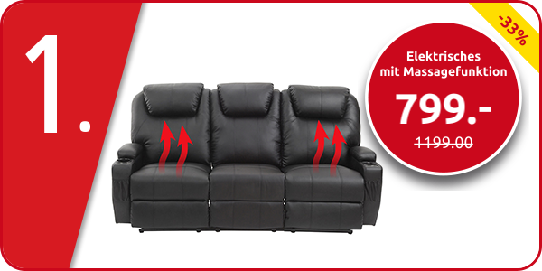 Elektrisches 3er-Sofa mit Wärme- und Massagefunktion