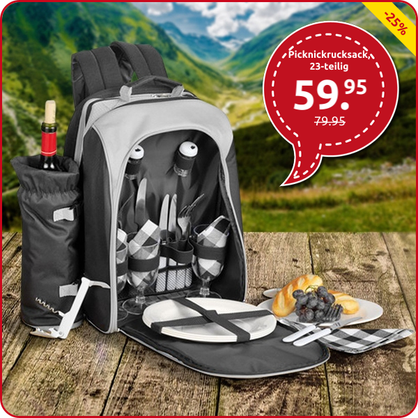 Esmeyer Picknickrucksack «Freetime», 23-teilig für 4 Personen