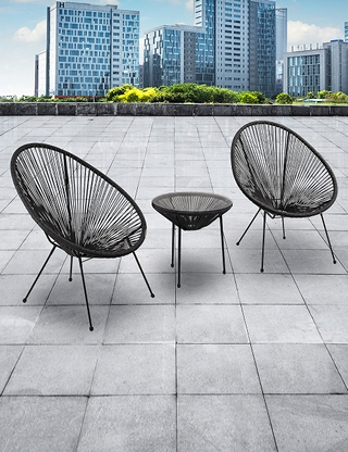 3-teiliges Gartenset «Egg», schwarz