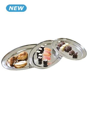 Servierplatten aus Edelstahl, 3 Stück im Set