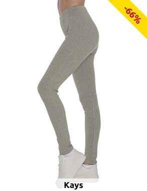 Breit gerippte Jersey-Hose, hellgrün