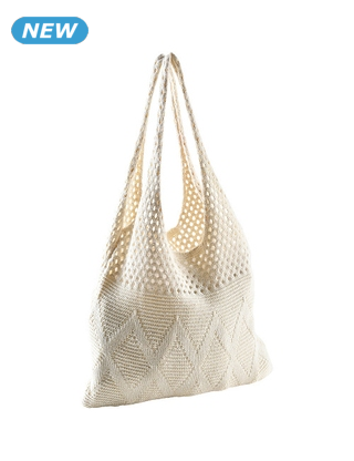 Handtasche aus Makramee, ecru