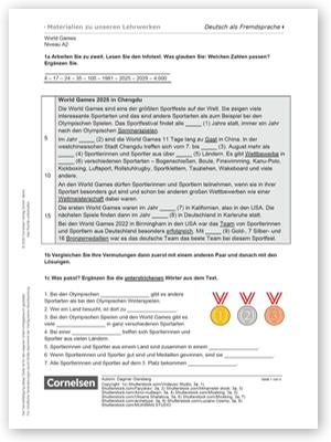 12. World Games - Niveau A2, Arbeitsblatt