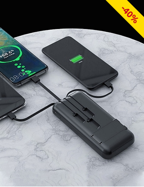 Powerbank, lädt 3 Geräte auf einmal, 10'000 mAh