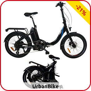 UrbanBike Elektrovelo «Mini» zusammenlegbar, schwarz