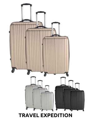 TRAVEL EXPEDITION Kofferset «Locarno», 3-teilig, champagne