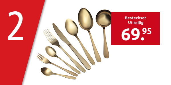 Besteckset für 6 Personen, 39-teilig, goldfarben