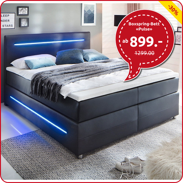 Boxspring-Bett «Pulse» ohne Bettkasten, weiche Matratzen