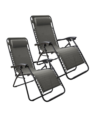 Relax-Stuhl «Charly», 2 Stück,  B 110 x H 65 x T 90 cm, grau