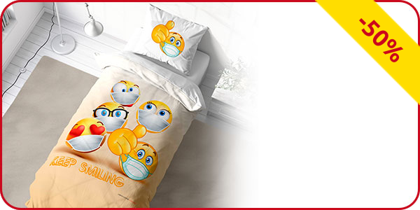 Garnitur «Smileys» 160 x 210 cm + Pfulmenanzug 65 x 100 cm