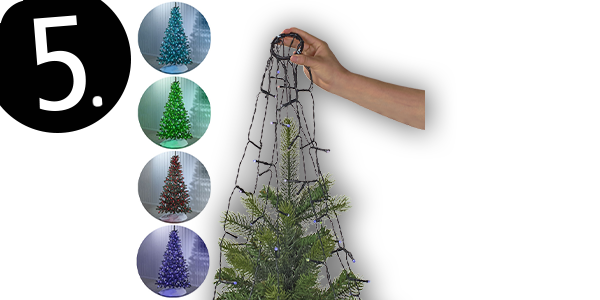 Vorhang für Weihnachtsbaum, 144 LED, Länge 1,8 m
