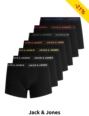 Jack & Jones Boxer, verschiedenfarbiges Logo, 7er-Pack, schwarz