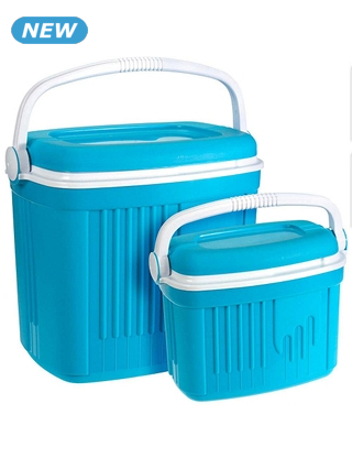 Kühlboxen, 2er-Set, 8 l und 32 l, blau