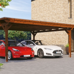 Doppelcarport Konsta 618x500 cm nussbaum