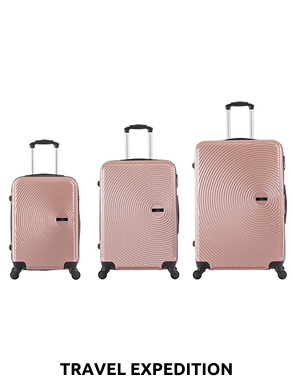 TRAVEL EXPEDITION Koffer «Ibiza», 3er-Set, rosa gold