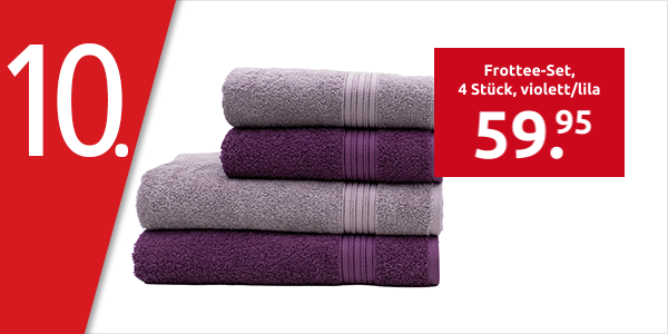 Frottee-Set, 4 Stück, violett/lila