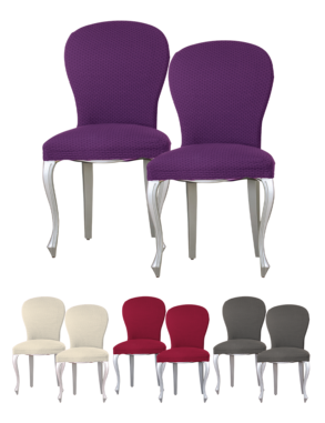 Überzug für Standardstuhl «Eysa», prune, 2 Stück, Lehne: B 38-46 cm x H 41-56 cm, Sitzfläche T 38-48 cm x B 41-56 cm