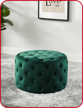 Hocker ChesterfieldØ 63 x H 39 cm, grün