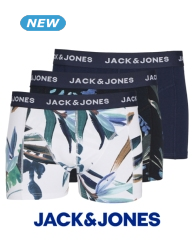 JACK&JONES Boxershorts, 3er-Pack, weiss/marine/schwarz