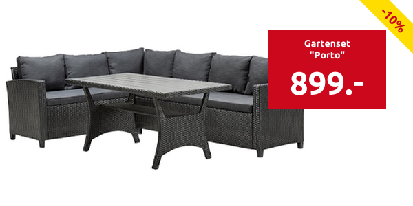 Gartenset «Porto, Sofas + Tisch, grau