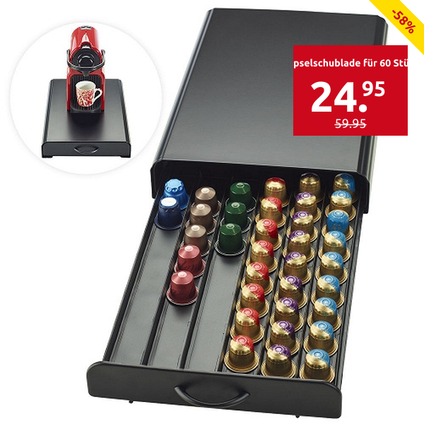 Nespresso Kapselschublade für 60 Stück, schwarz