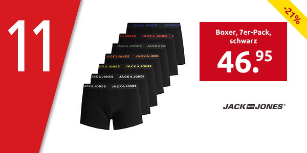 Jack & Jones Boxer, verschiedenfarbiges Logo, 7er-Pack, schwarz