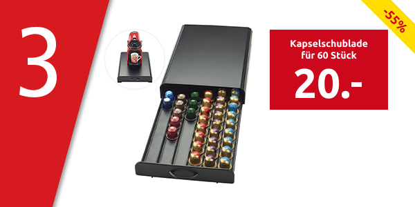 Nespresso Kapselschublade für 60 Stück, schwarz