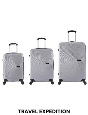 TRAVEL EXPEDITION Koffer «Ibiza», 3er-Set, silber