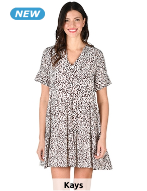 Kleid mit Volants, leopard