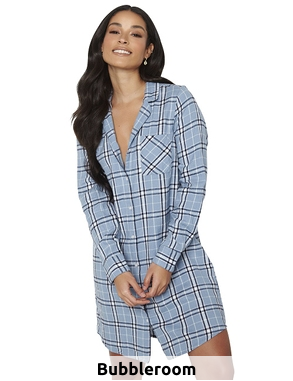 Nachthemd aus Flanell, hellblau