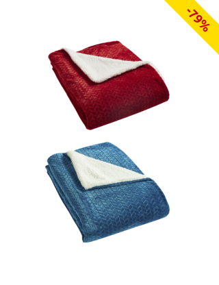 Fleecedecke «Popcorn», entenblau