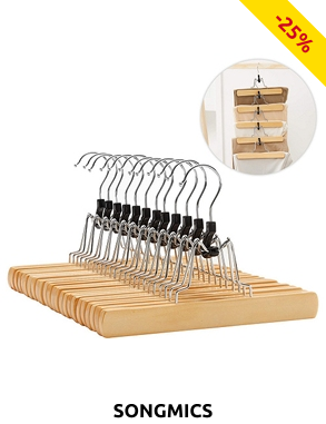 SONGMICS Holzbügel, 12er-Set