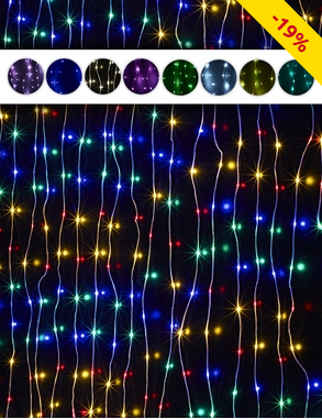 Bunter Lichtvorhang, 240 LED, 200 x 240 cm