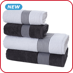 4er-Set Frotteetücher, weiss/anthrazit