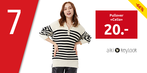 Pullover «Celia», beige/schwarz