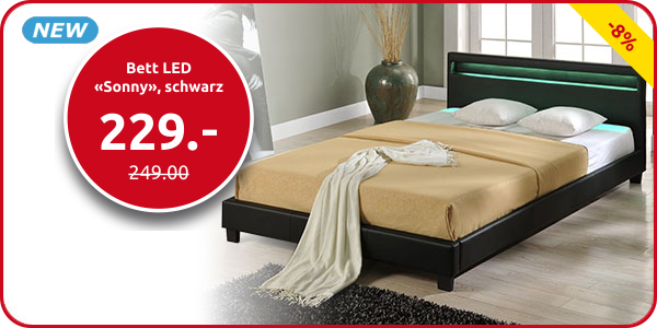 Bett LED «Sonny», schwarz