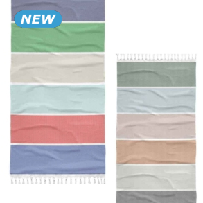 Hamamtuch aus reiner Baumwolle, blau gestreift