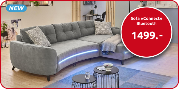 Sofa «Connect» Bluetooth, hellgrau